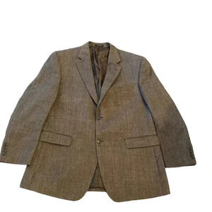 Custom Men’s Calvin Klein Sports Coat Brown 2 Button Closure 100% Wool 44L